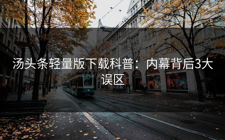 汤头条轻量版下载科普：内幕背后3大误区